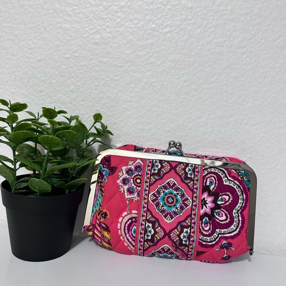 Vera Bradley Pink and Purple Patterned Clutch